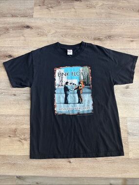 Pink Floyd Black Large T-shirt Wish You Were Here' Graphic AAA tag